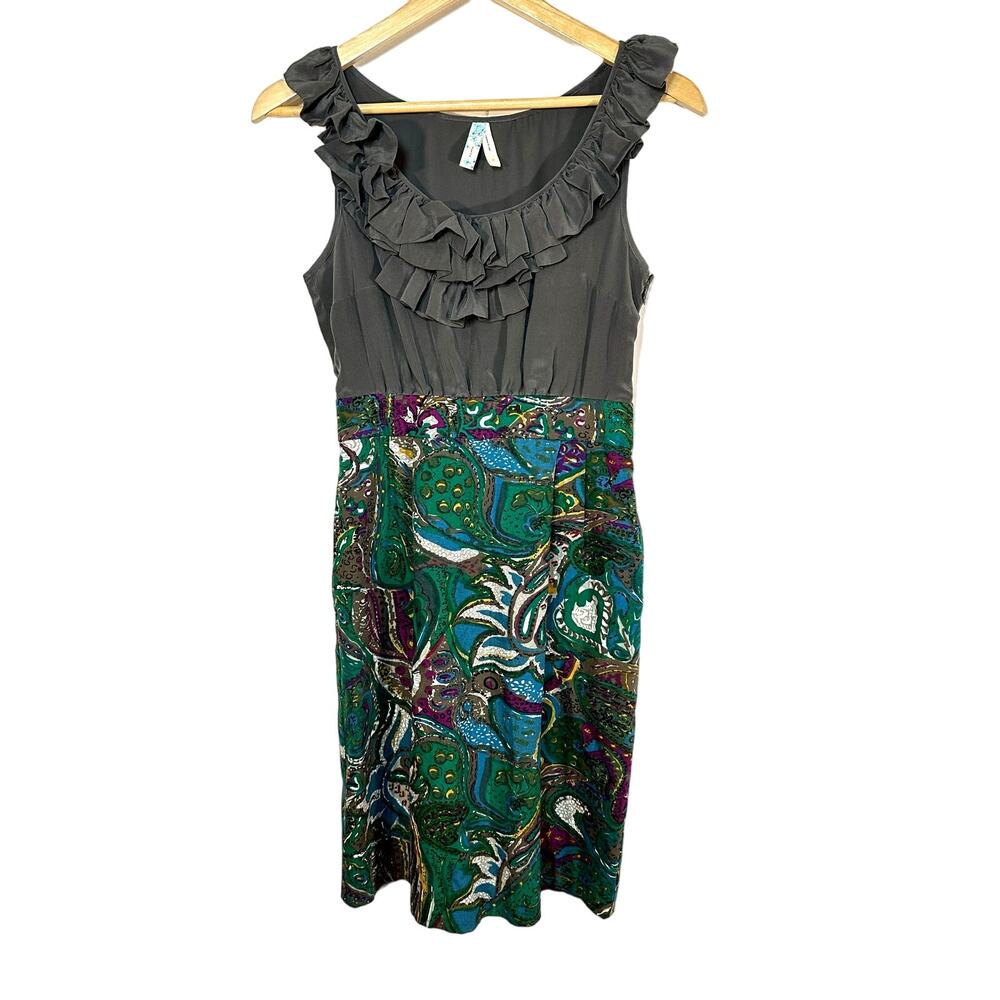 Maeve Seaside Fields silk floral Paisley sheath dress Womans size 0